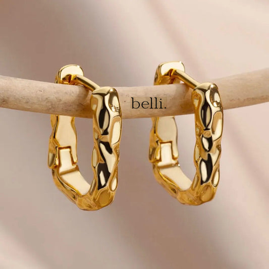 18K Gold-Plated Textured Hoops